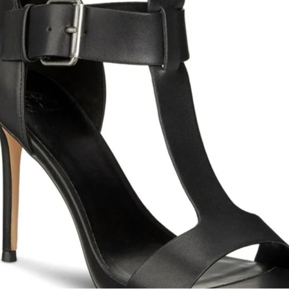 Women's Black T-Strap Heels